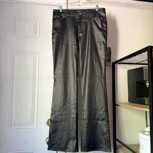 L.E.I. vintage y2k 90’s waxed shiny pu pleather faux leather boot cut pants